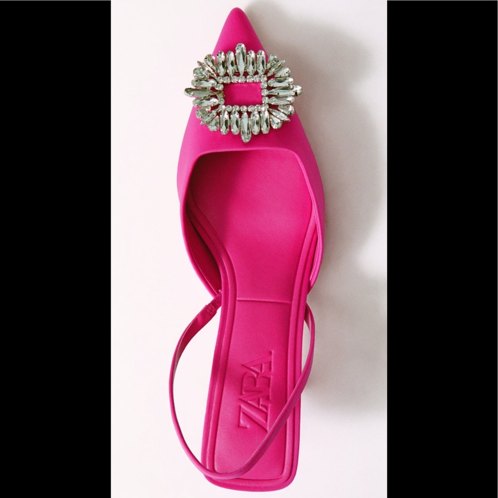 Zara shimmery slingback heels